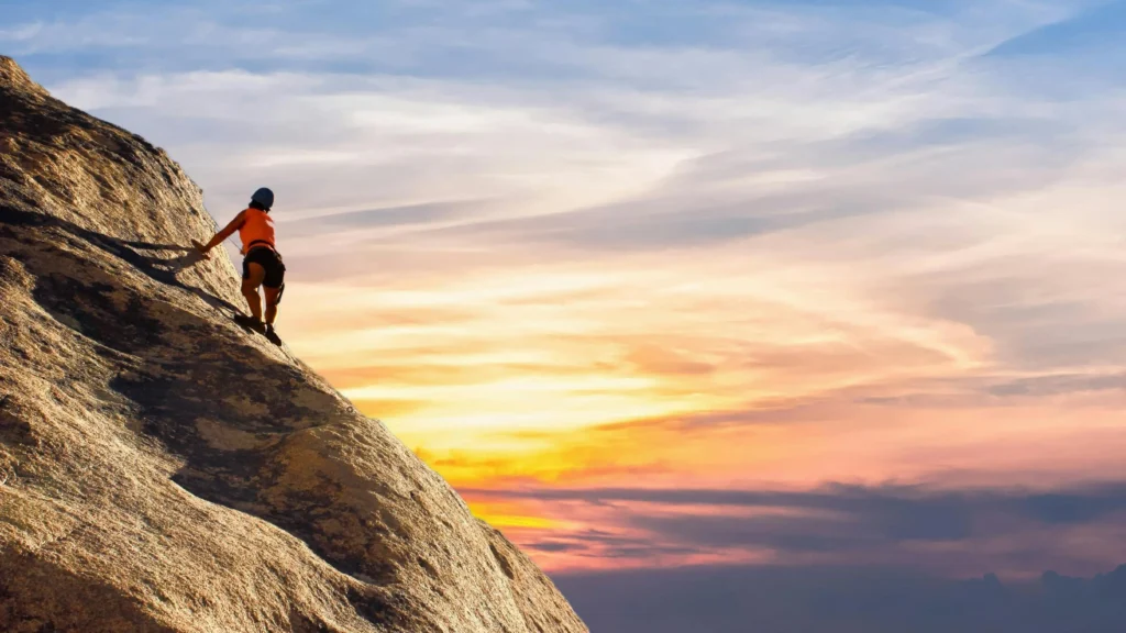 Climbing a mountain as a metaphor for how to combat procrastination