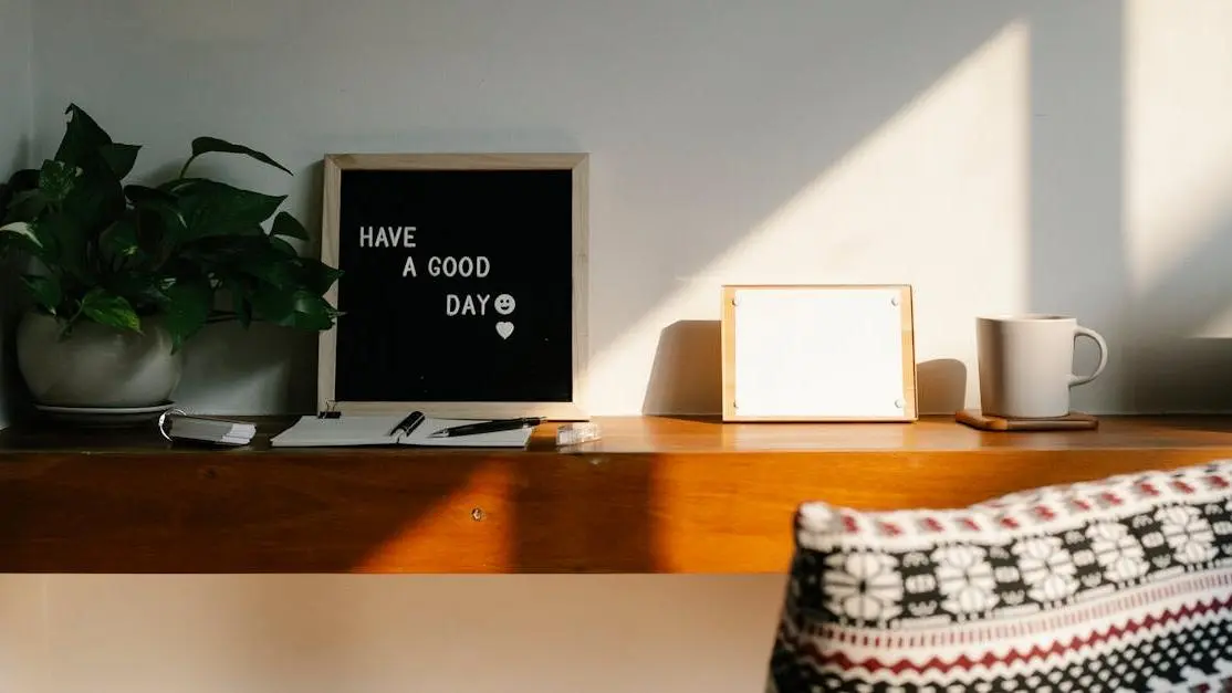 Workplace with wooden table and chair, illustrating how to be more productive at work